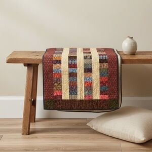 Handmade Quilted Table Runner - Reversible - Americana/Cottage Style - 46” x 25”